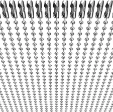 Dog Tag Ball Bead Chain Necklace 50PC Beaded Necklace Chains Bulk for Jewelry