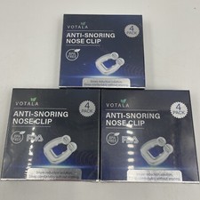 Lot of 3 Packs Votala Anti-Snoring Nose Clips, BPA-Free (4 Clips Per Pack)