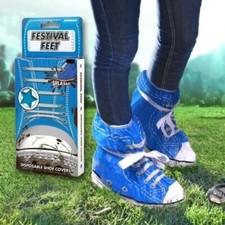 Trainer Shoe Covers  Blue Mud Protection Festival Feet Novelty Bags One Size
