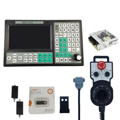 5 Axis Offline CNC Controller SMC5-5-N-N + 6 Axis Hand Wheel + MW-75W-12V Power