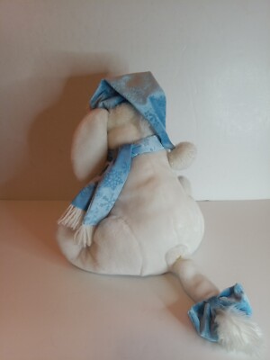 Disney Store EEYORE Plush Winter White Blue Snowflake Hat 