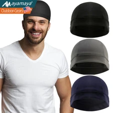 3PCS Skull Cap Helmet Liner Running Cycling Beanie Hat Sweat Wicking Men Women