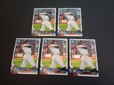 5 ct lot of 2018 Bowman Chrome Prospects Chris Torres 1st Bowman Cards Marlins