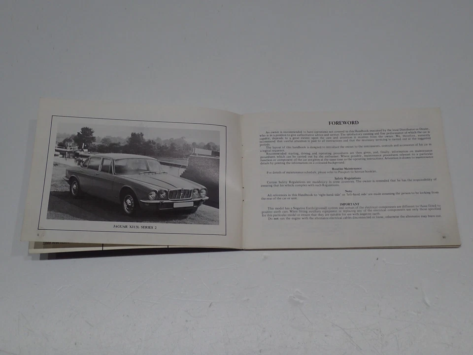 JAGUAR XJ 12 L SERIES 2 OPERATING MAINTENANCE HANDBOOK USO E MANUTENZIONE - Immagine 3 di 4
