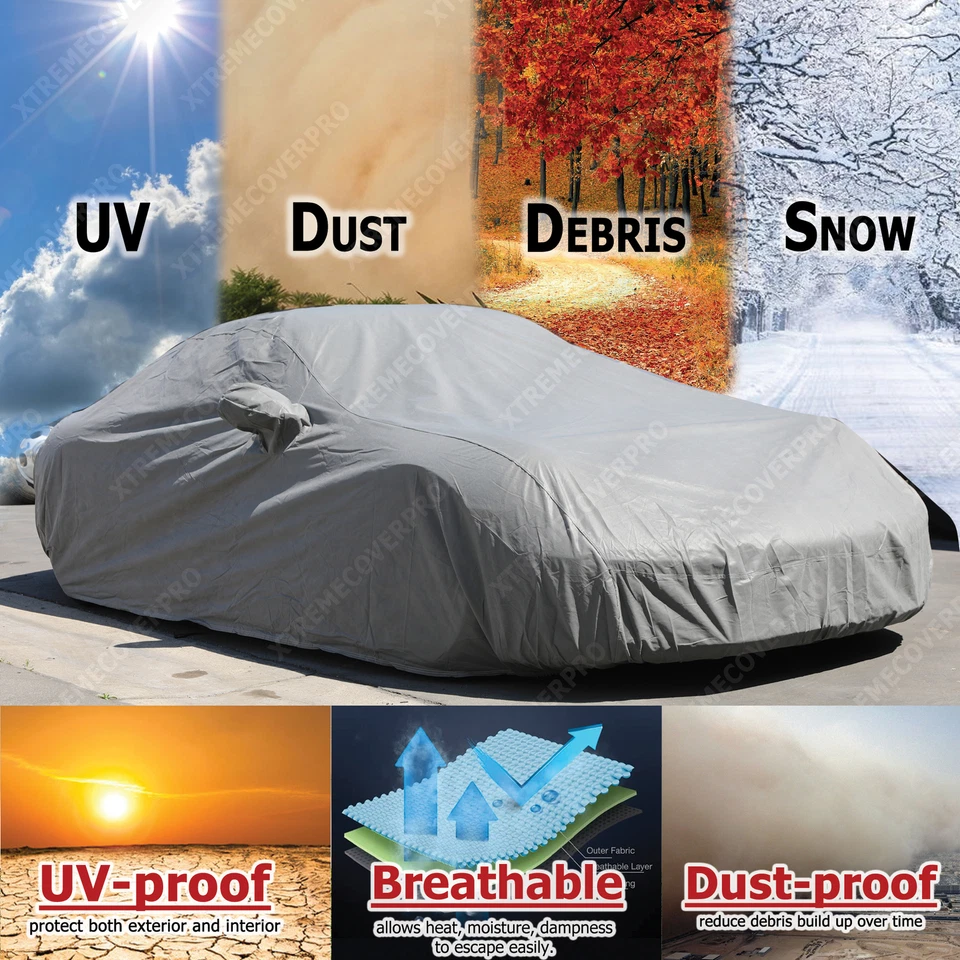 BREATHABLE CAR COVER W/MIRRORPOCKET FOR 2019 2018 2017 2016 2015 2014 KIA K900 - Image 2 of 4