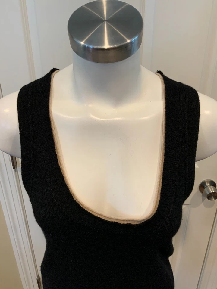 Alexander Wang Black 100% Cashmere Scoop Neck Tank Top, Size Small - Image 2 of 4