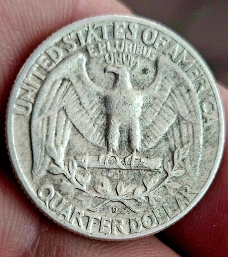 1964 D Washington Quarter 90% Silver Very Fine VF Denver US Mint Coin