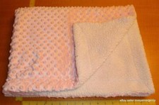 SL Home Fashions, Inc Pink Minky Dots Velour Sherpa Baby Crib Blanket Flaw
