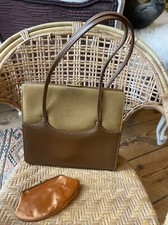 Waldybag Vintage 1960s Brown Calf Leather Handbag & Matching Purse