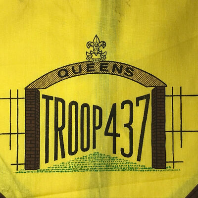 Troop 437 Queens, NY Yellow Neckerchief USED BRN Bdr (LB988)