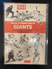 Jim Davenport & Mateo Alou Hand Signed 1968 San Fran Giants Program & Scorecard