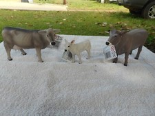 BROWN SWISS COW FAMILY By Safari/toy/toys/bull/calf/ NEW