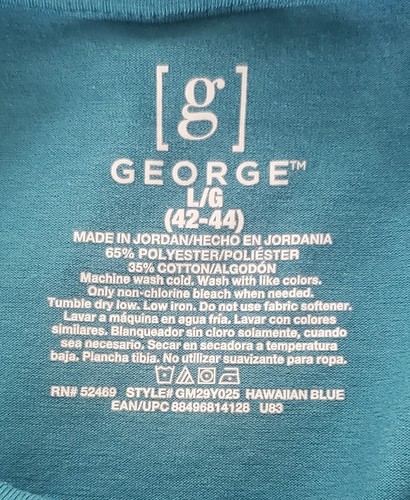 George T-Shirt Tees Lot Mens Large 42 44 Blue Red Crew Neck Short Sleeve Casual - Picture 11 of 11