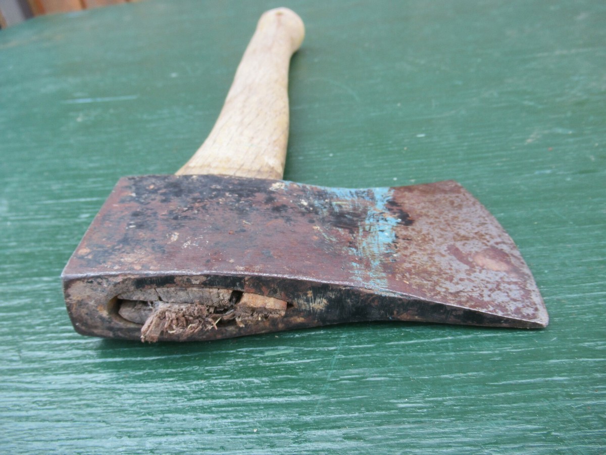 hache Bucheron outil ancien forestier Old Tool Axe Hache forgée Ref N