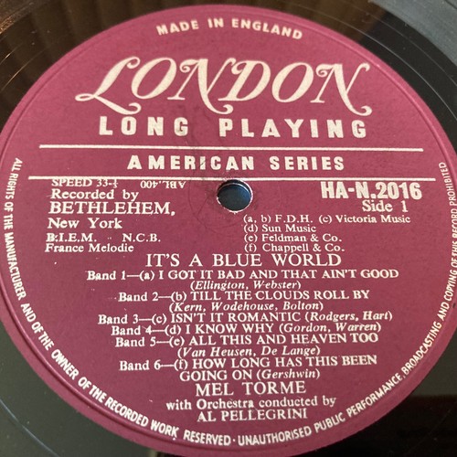 IT'S A BLUE WORLD UK FIRST PRESS MEL TORME VINYL LP RECORD ALBUM LONDON 2016 - Picture 3 of 6