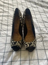 Black & Tan Patterned Heels Stiletto Christian Siriano For Payless Size 9 1/2 W