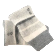 FINGERLESS GLOVES GRAY ANGORA WOOL ONE SIZE FITS MOST S M L OS ARM WARMERS CUFFS