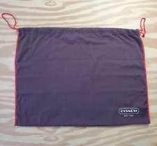 Coach Dust Bag Shoe Purse Storage Cloth Brown 19x15 Red Drawstring A194