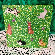 Hand Crafted Easter Mini Wood Sign/Easter Bunny Sign/Easter Decoupage Home Decor