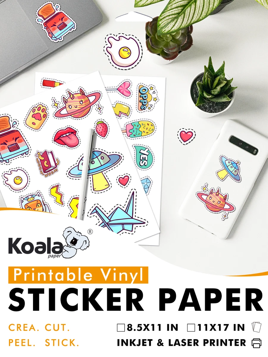 Lot Koala Printable Vinyl Sticker Paper Waterproof Glossy White 8.5x11  11x17 US | eBay