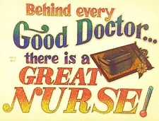 Vintage Behind Every Good Doctor There Is A Great Nurse Iron On Transfer Glitter