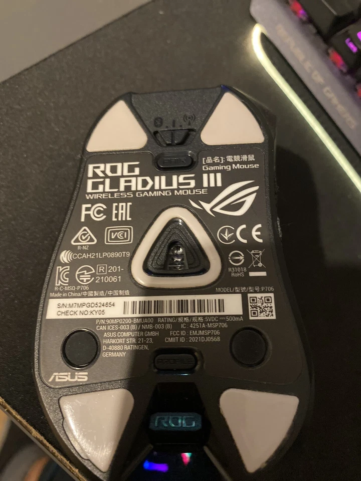 mouse Gaming Asus Rog Gladius 3 Wireless - Immagine 2 di 4