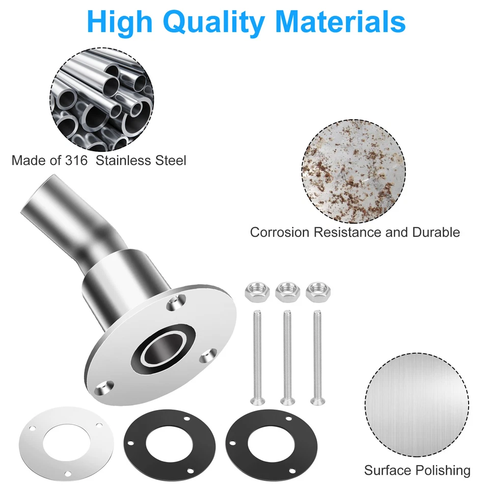 Recubrimiento de escape de acero inoxidable 316 a través del casco, montaje de tubo de 24 mm para calentadores diésel Foto 4 de 4