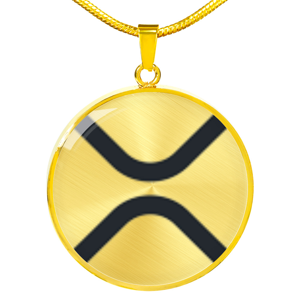 Ripple (XRP) Circle Necklace Stainless Steel or 18k Gold 18-22
