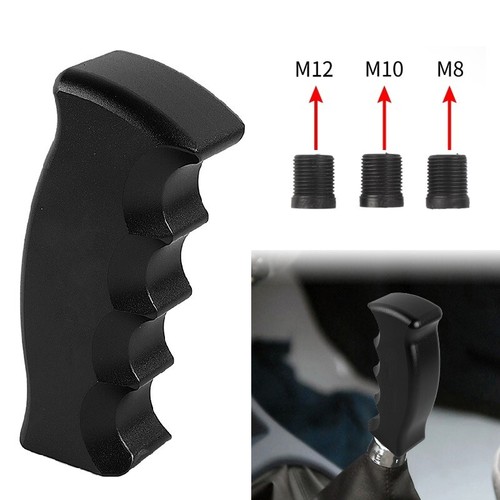 Black Aluminum Slotted Pistol Grip Handle Manual Gear Stick Shift Knob ...