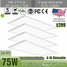 4Pack 75Watt LED Panel Light 2x4FT,Recessed Edge-Lit 5000k Drop Ceiling Troffer