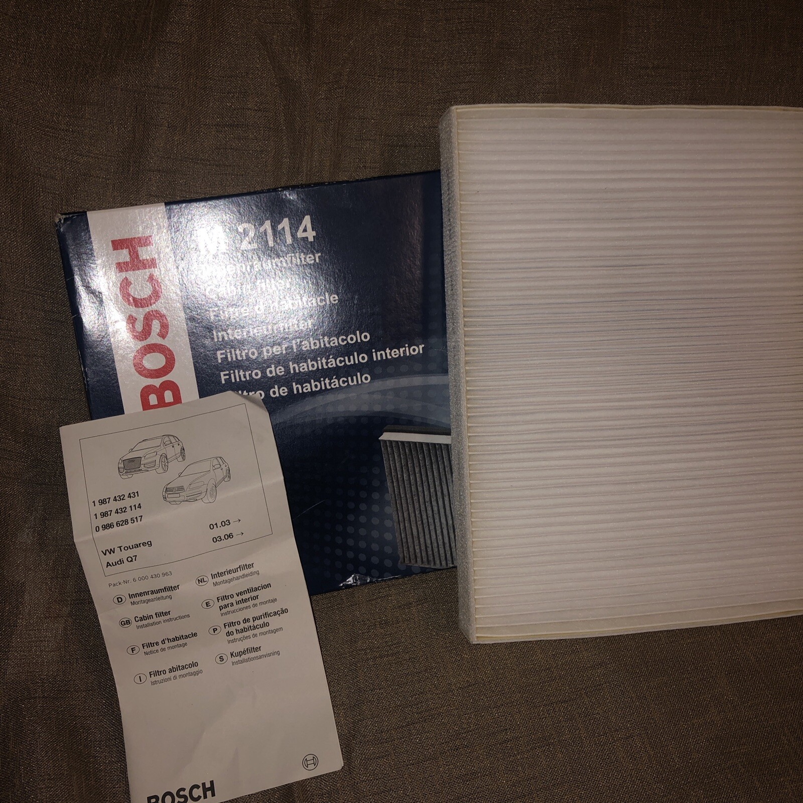 Bosch Cabin Air Pollen Filter 1987432114 M2114 OEM Quality Replacement Part - Image 2