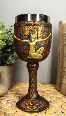 Ebros Ancient Egyptian Winged Goddess Isis Motherhood Justice Wine Goblet Cup