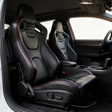 2x Universal Car Seat Racing Seats Pvc Leather Reclinable Bucket Seat Wsliders 2x Universal Car Seat Racing Seats Pvc Leather Reclinable Bucket Seat Wsliders