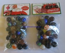 2 BAGS OF COCA COLA SANTA CLAUS / CHRISTMAS ADVERTISING PROMO MARBLES  