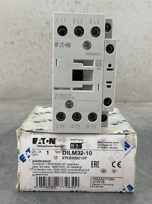 NEW EATON XTCE032C10T CONTACTOR DILM32-10 24V COIL 3P FVNR 32 A