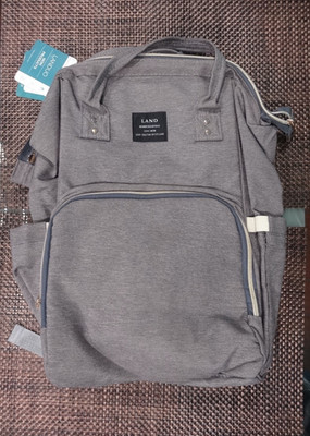 LAND Mommy and Baby Diaper Bag Simple and Practical  Backpack Heather Gray