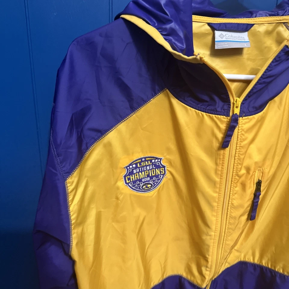 Cortavientos grande para hombre Columbia LSU Tigers 2019 National Champions Foto 2 de 4