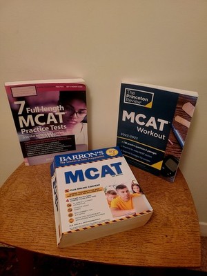 Job Lot 3 MCAT Workbooks Practice Books Tests Barron's The Princeton Review New