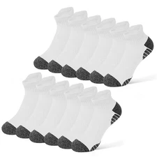 HONEYSEA 6 Pairs Unisex Low Cut Ankle Socks, Small White - FREE FAST SHIPPING