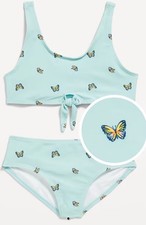 NWT Old Navy Girls Swimsuit Swim Tie-Knot Bikini butterfly  XL