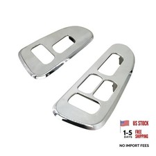 Chrome Plastic Driver and Passenger Side Window Switch Trim Cover Panel Fit