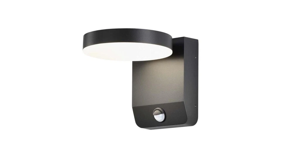 Oprawa elewacyjna LED 17W 2520lm 4000K czujnik regulowana Czarna okrągła 2957 - Bild 1 von 1