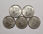 Kennedy Half Dollar, 40 percent silver, lot of 5 coins, $2.50 face value