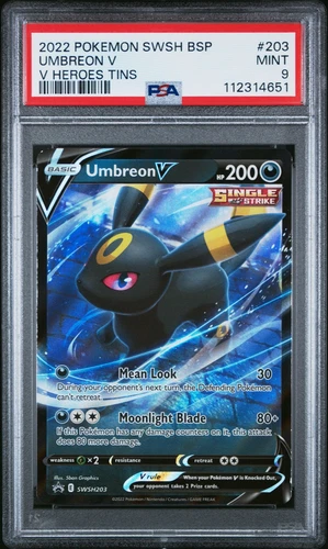 PSA 9 Umbreon V V Heroes Tins #203 2022 Pokemon Swsh Black Star Promo 112314651