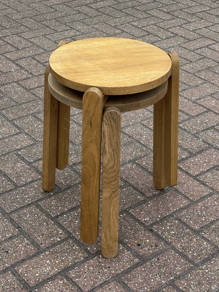 Pair Of Oak Skagerak Nomad Designer Stacking Stools - Image 2 of 4
