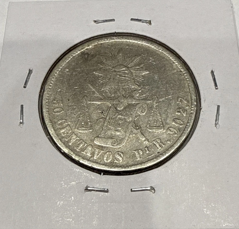 1886 Pi 50 Centavos Mexico Silver 50C Coin - Potosi Mint - Image 4 of 4