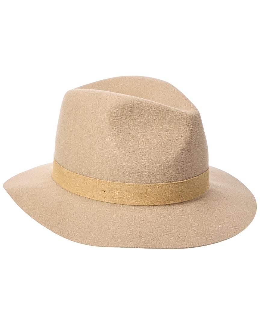 Bruno Magli Suede Band Wool Fedora Womens Beige Os 7790₽