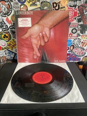 LOVERBOY Get Lucky VG+ VINYL W/HYPE STICKER 