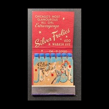Full Length Full Book Girlie Feature Matchbook Silver Frolics Paris In Chicago