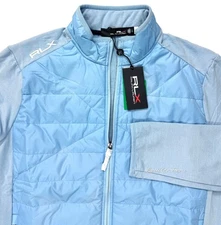 Ralph Lauren RLX Light Blue Golf Jacket Full Zip Wool Hybrid Mens S - 2XL
